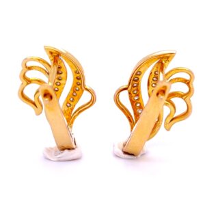 Leaf bali style diamond earring for women