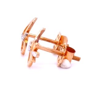 Trio petal flora diamond earring in rose gold