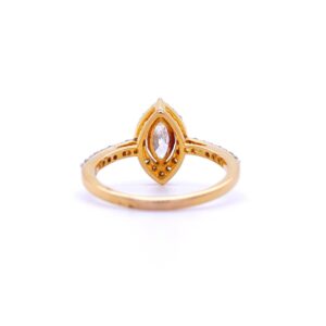 An exclusive marquise shape diamond engagement ring in 18 ct