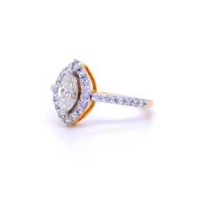An exclusive marquise shape diamond engagement ring in 18 ct
