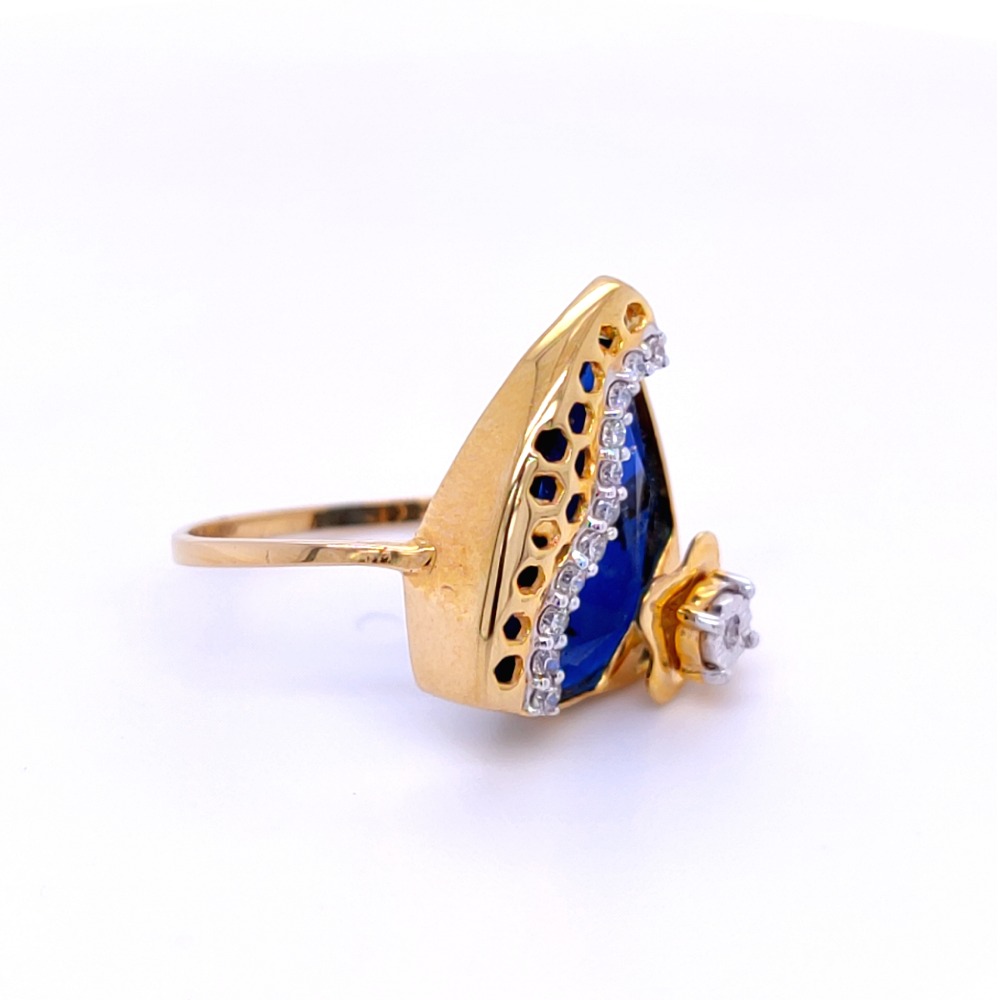 Ravishing diamond ring for her with color stone - Image 2