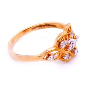 Captive blossom diamond ring in 14 kt