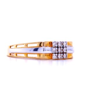Mens partly rhodium plated daily wear light wt diamond ring