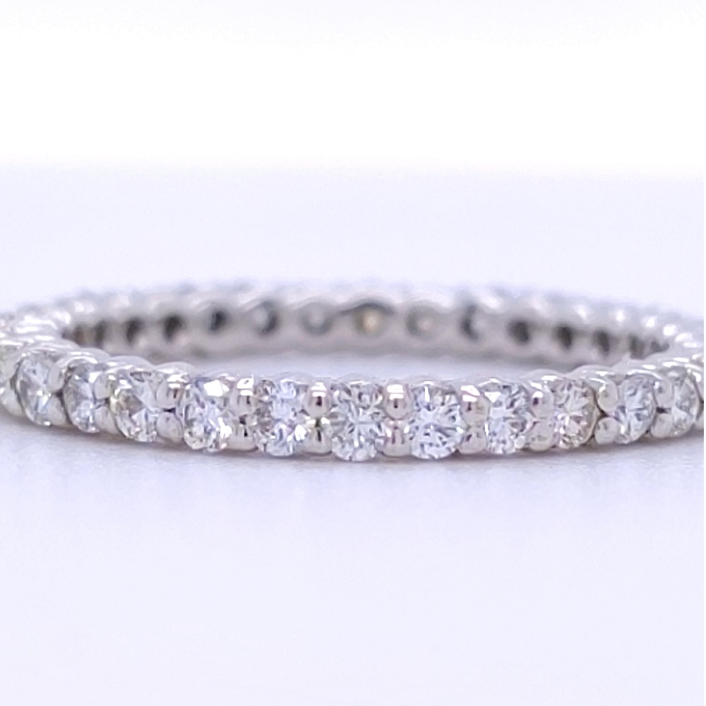 Ladies micropave eternity diamond white gold band - Image 3