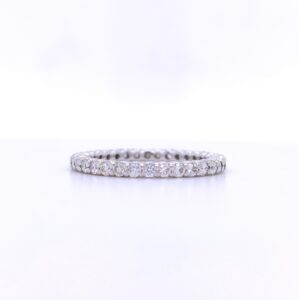 Ladies micropave eternity diamond white gold band