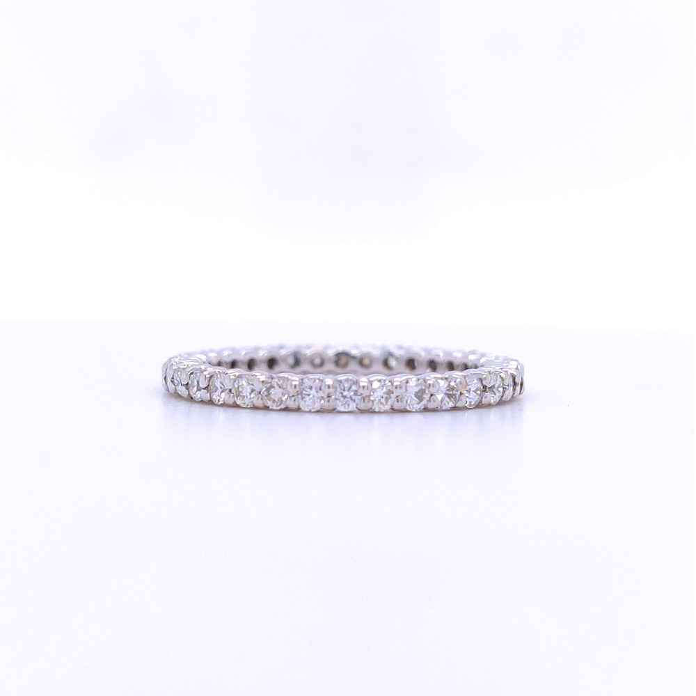 Ladies micropave eternity diamond white gold band - Image 2