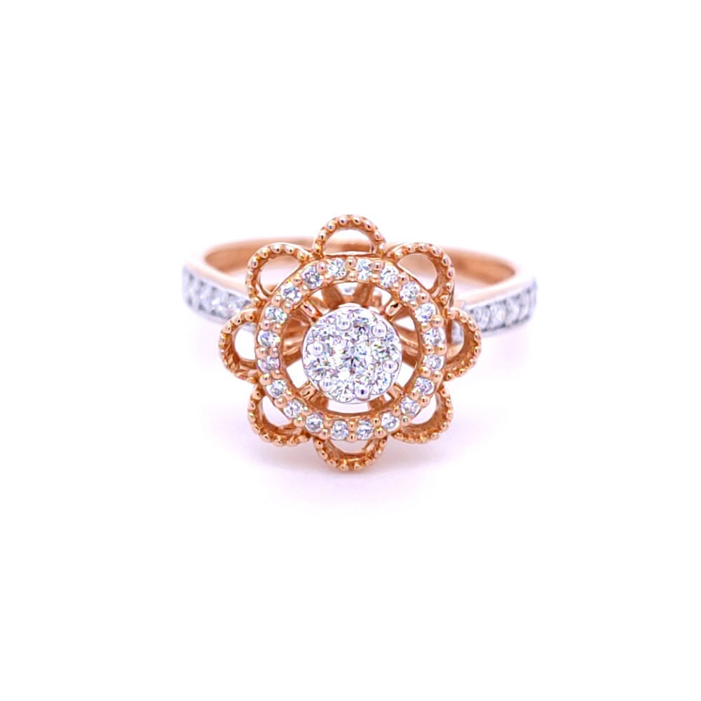 Floral cluster diamond ring in 18ct rose gold - Image 2