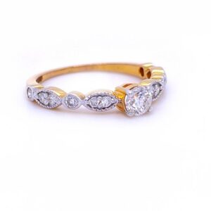 Vintage style solitaire diamond engagement ring