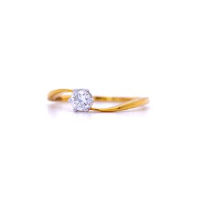 Beautiful 0.18 ct solitaire diamond twisted ladies ring