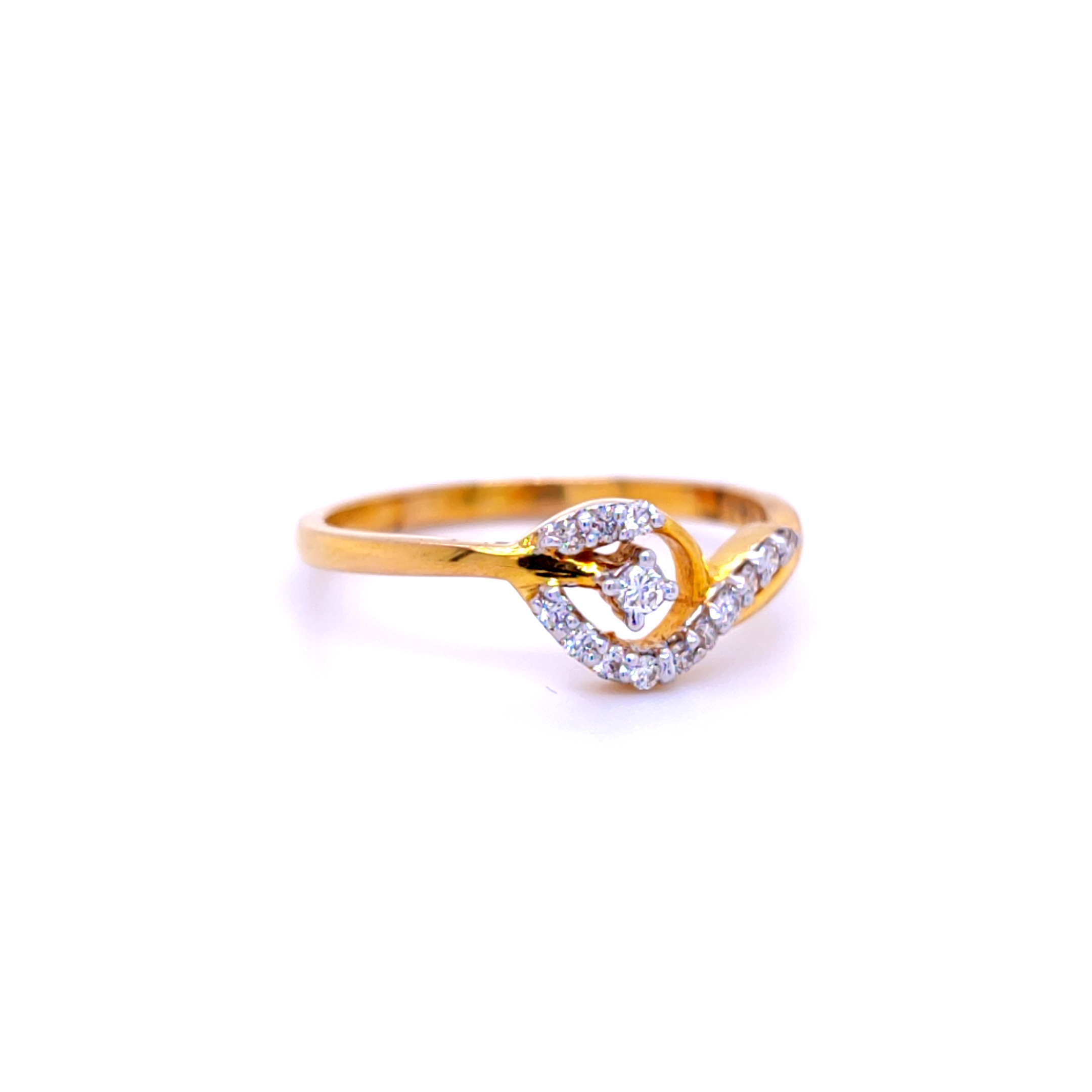 Gorgeous seashell diamond ring in 18 kt - Image 3