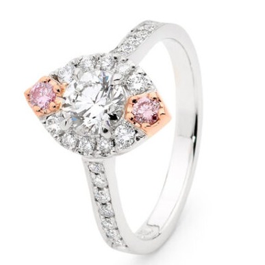 18k Rose Gold pink diamond Ring