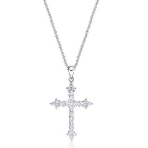 Silver Crystal Cross Pendant