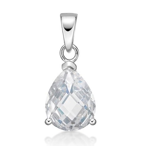 Silver Single Stone Pendant