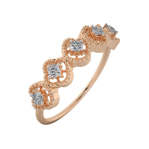 FLOWERS AND BANDS RING - Image 2