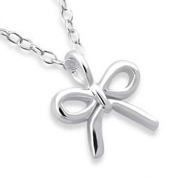 Silver Bow Necklace