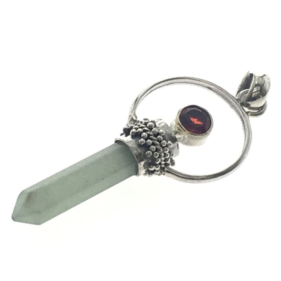 Crystal Garnet Sterling Silver Pendant