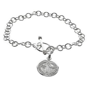 Coin Pendant Chain Sterling Silver Bracelet