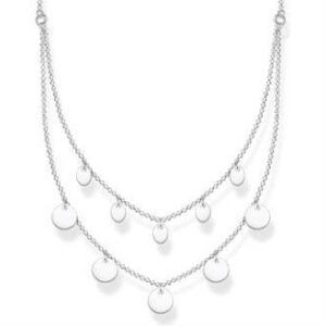 silver plain long chain necklace
