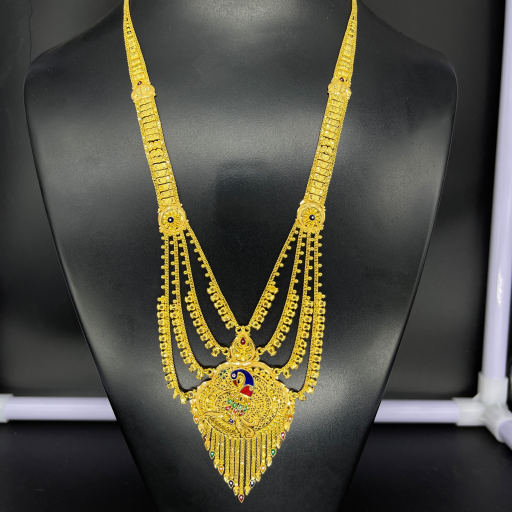 22 kt gold ranihar pecock