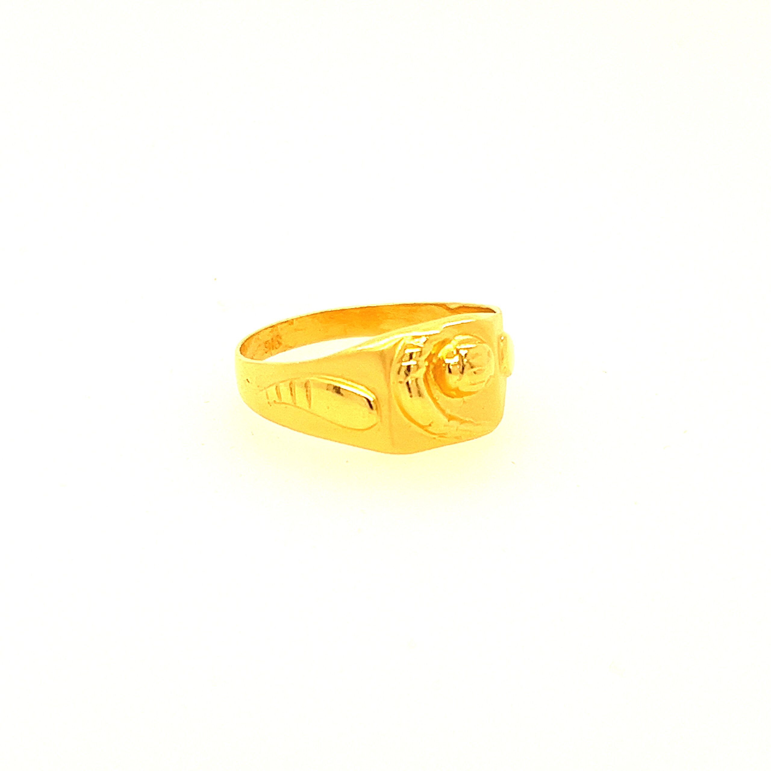 22k Yellow Gold Evergreen Plain Ring - Image 3