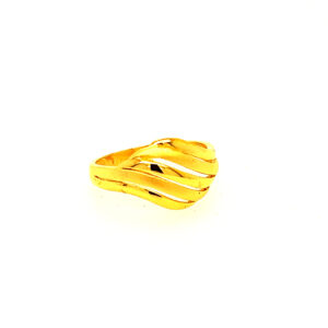 22k Gold Plain Layers Ring
