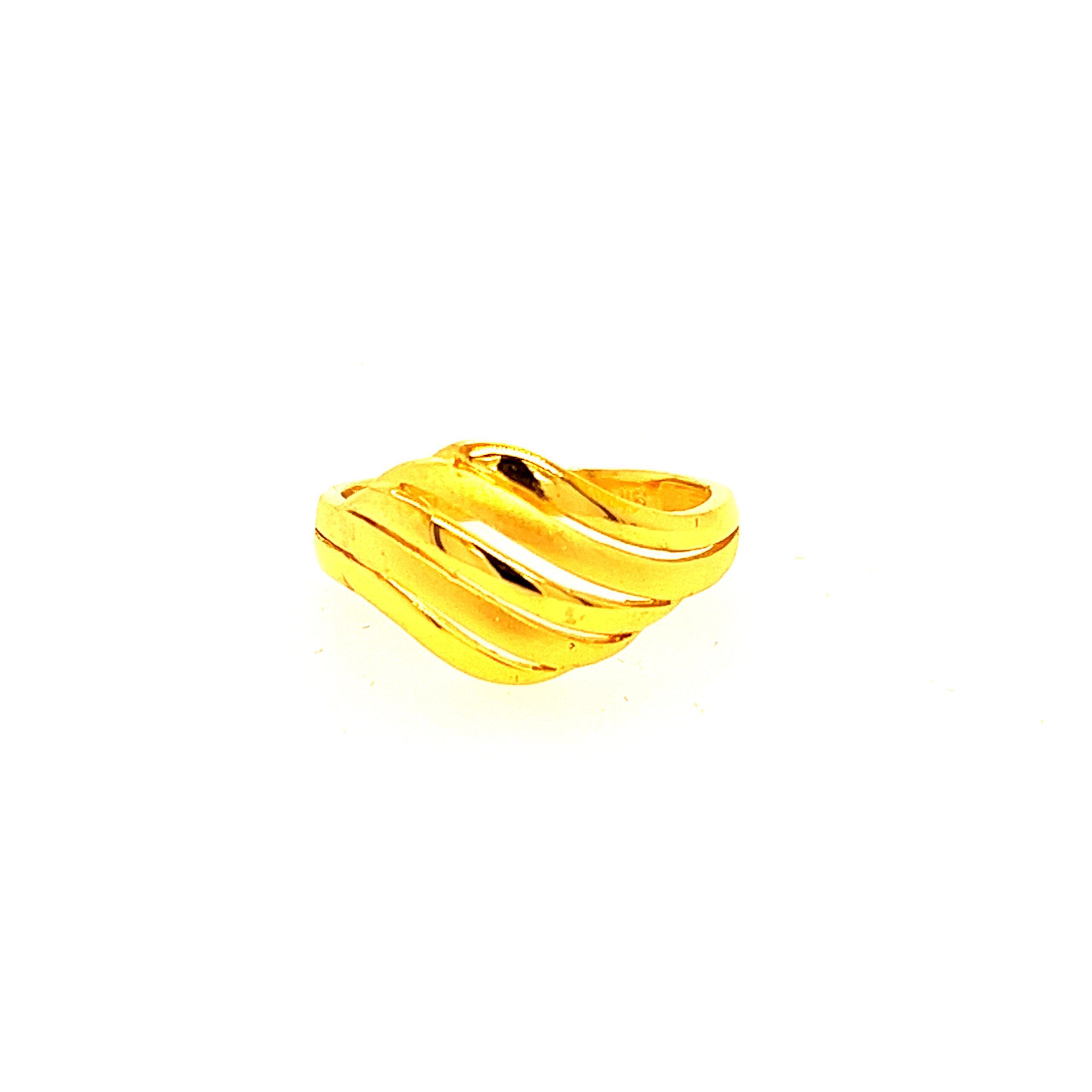 22k Gold Plain Layers Ring