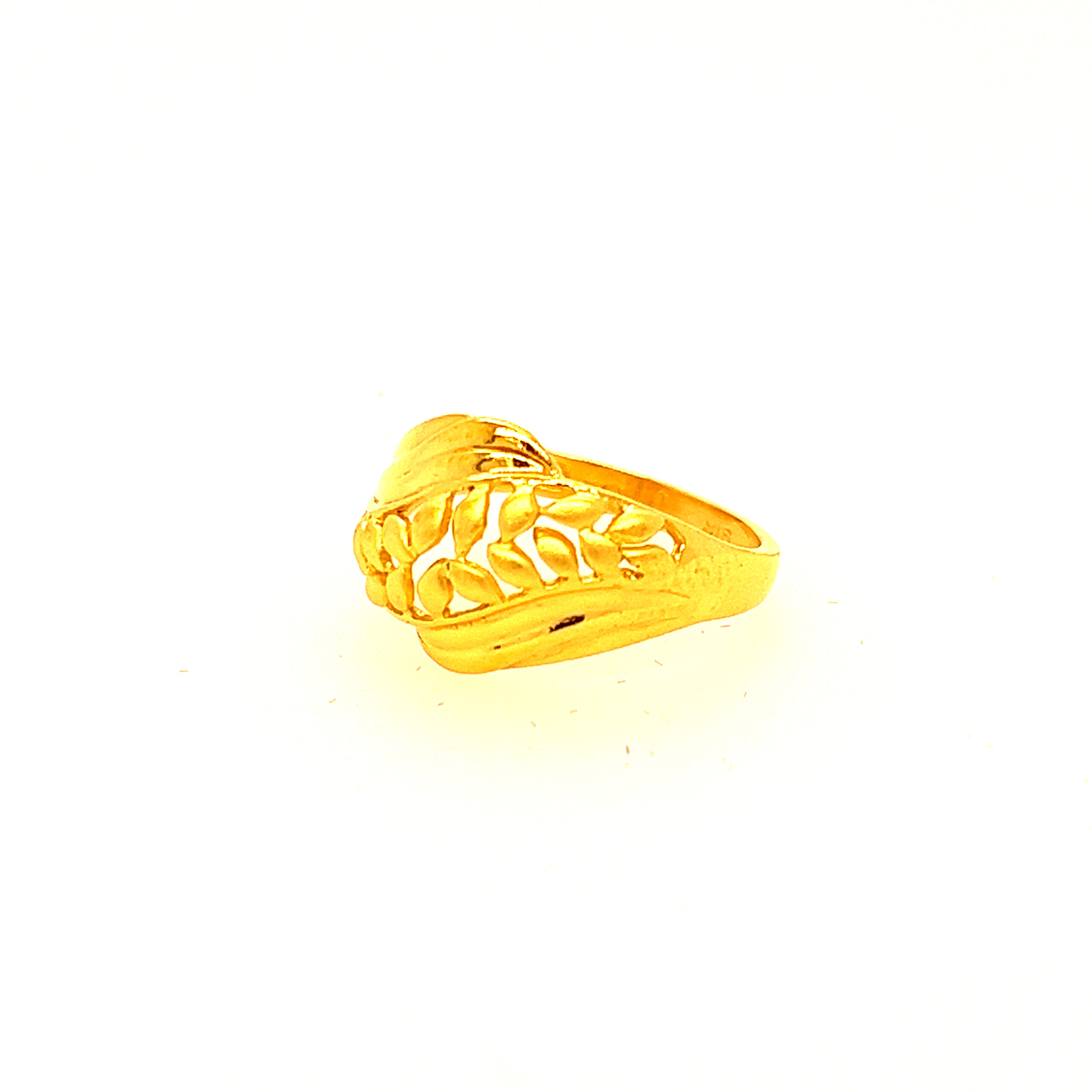 22k Gold Plain Leaves Ring - Image 3