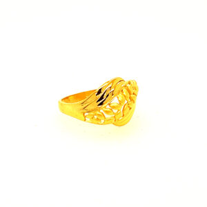 22k Gold Plain Leaves Ring
