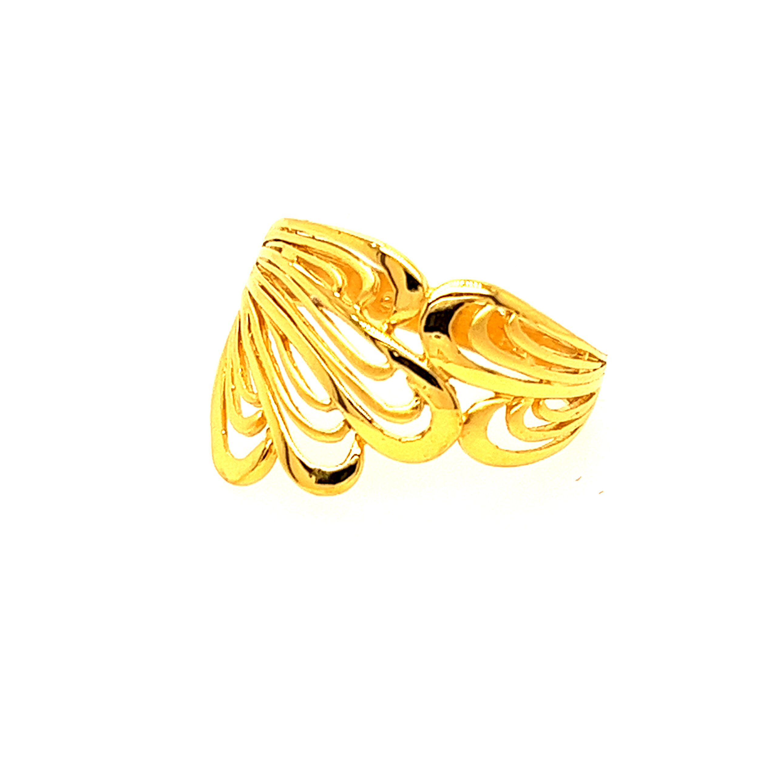 22k Gold Plain Feather Touch Ring - Image 3