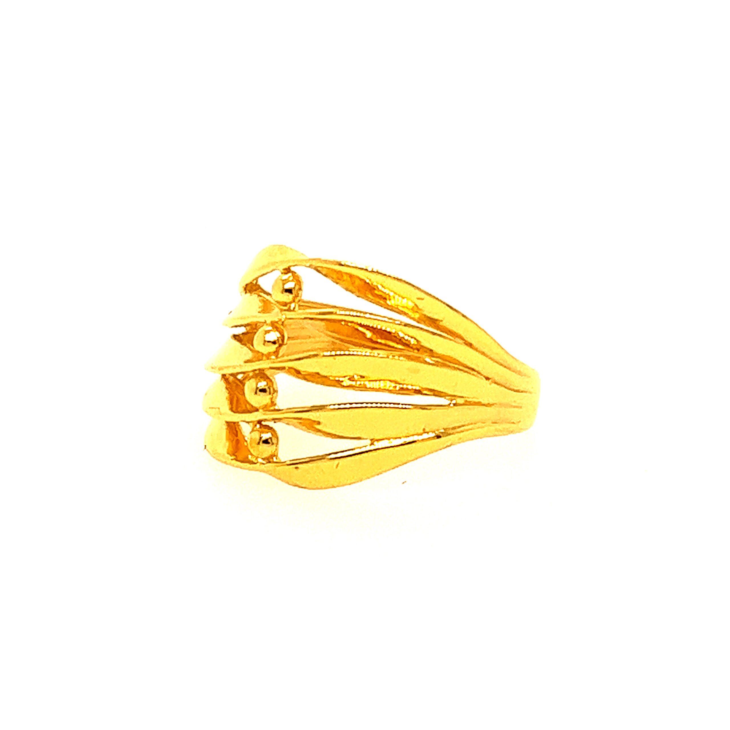 22k Gold Plain Layered Ring - Image 3