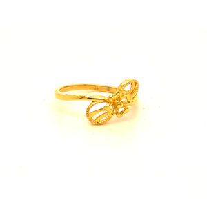 22k Gold Plain Floral Ring