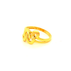 22k Gold Plain Buckle Up Ring