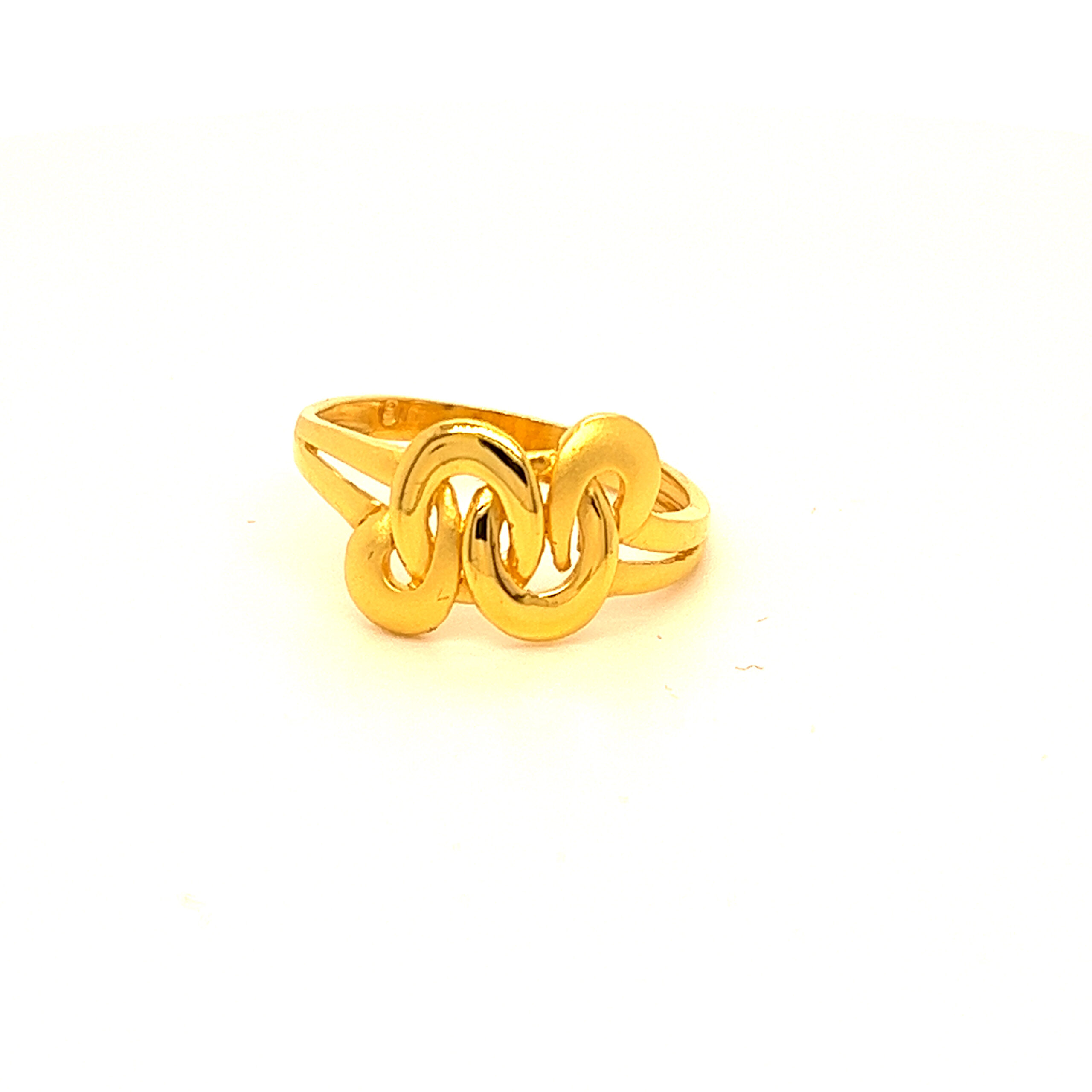 22k Gold Plain Buckle Up Ring