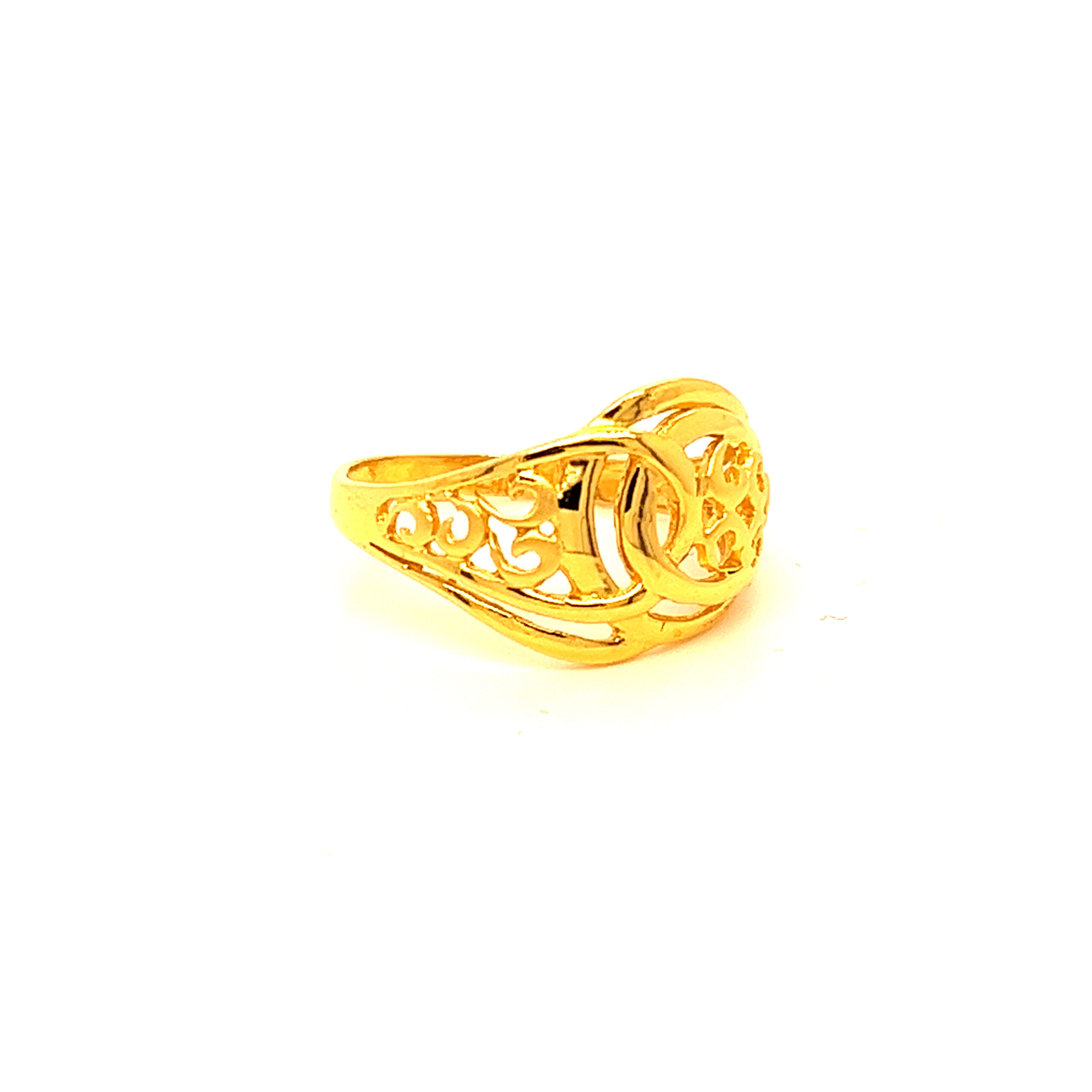 22k Gold Plain Blossom Ring - Image 3
