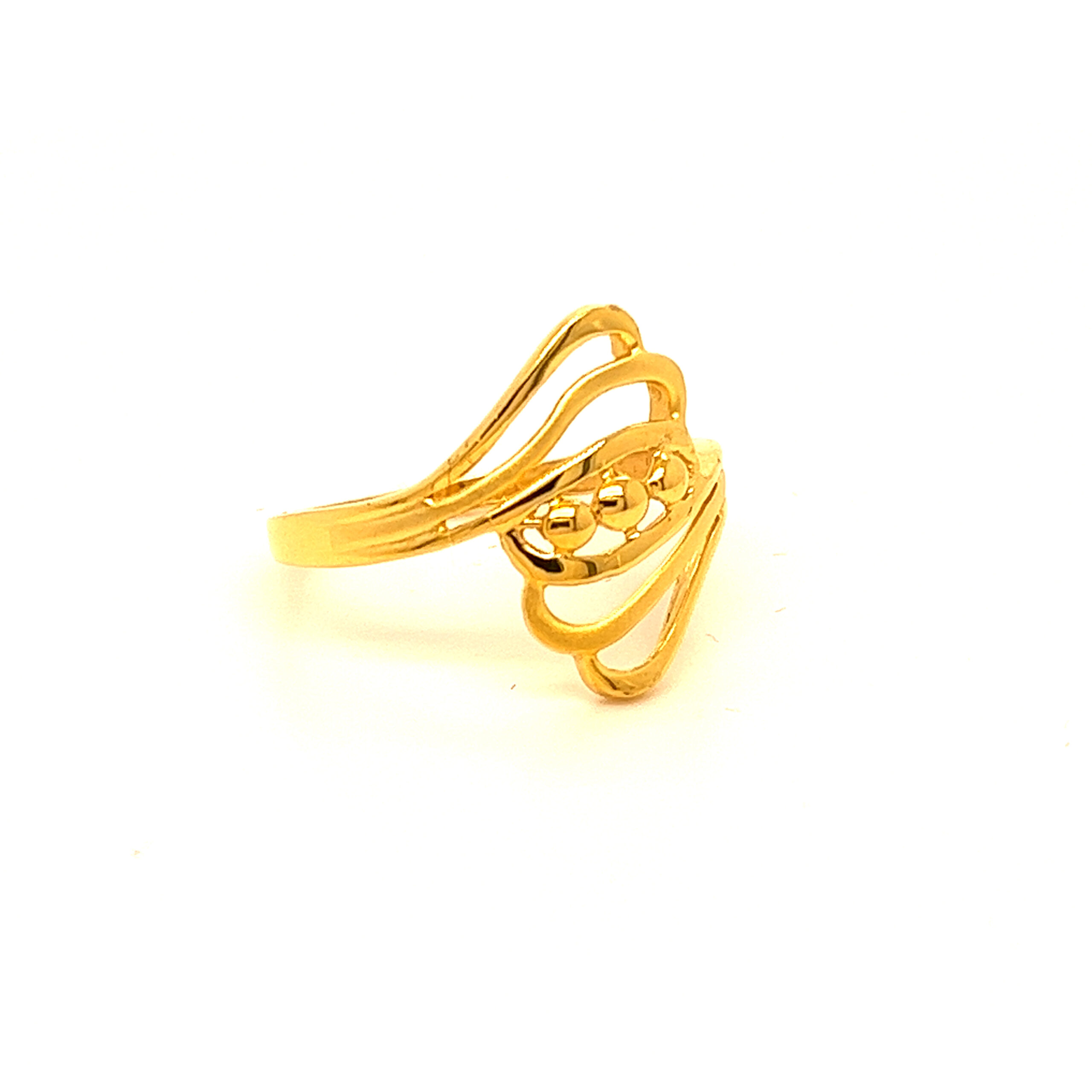 22k Gold Plain Whirlwind Ring - Image 3