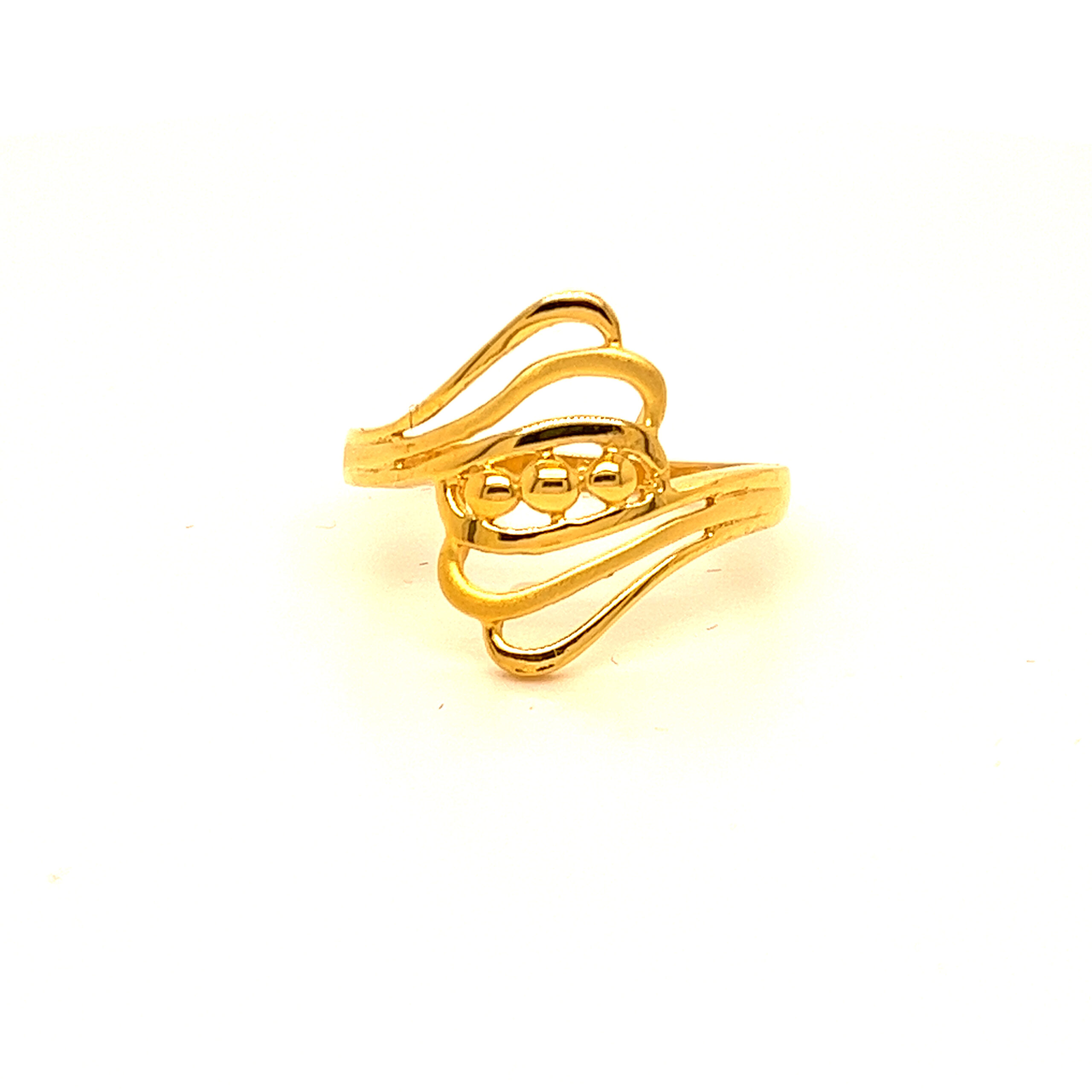 22k Gold Plain Whirlwind Ring