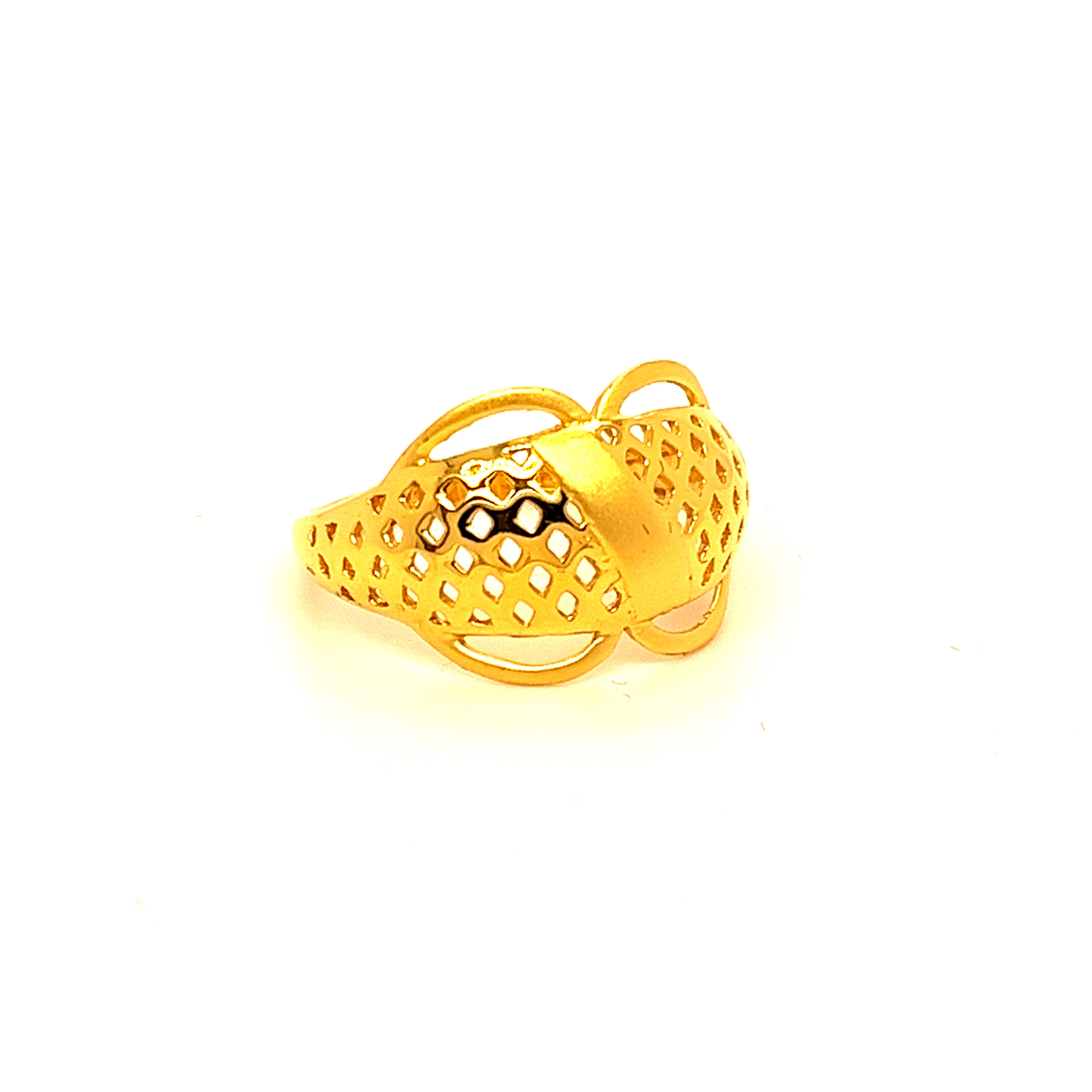 22k Gold Plain Net Armour Ring - Image 2