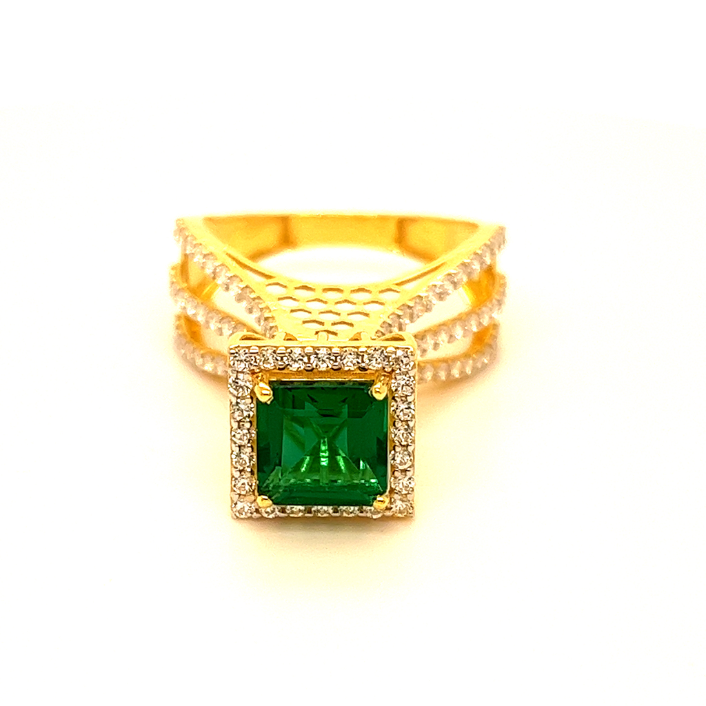 Tall Green Tower CZ Ring - Image 4