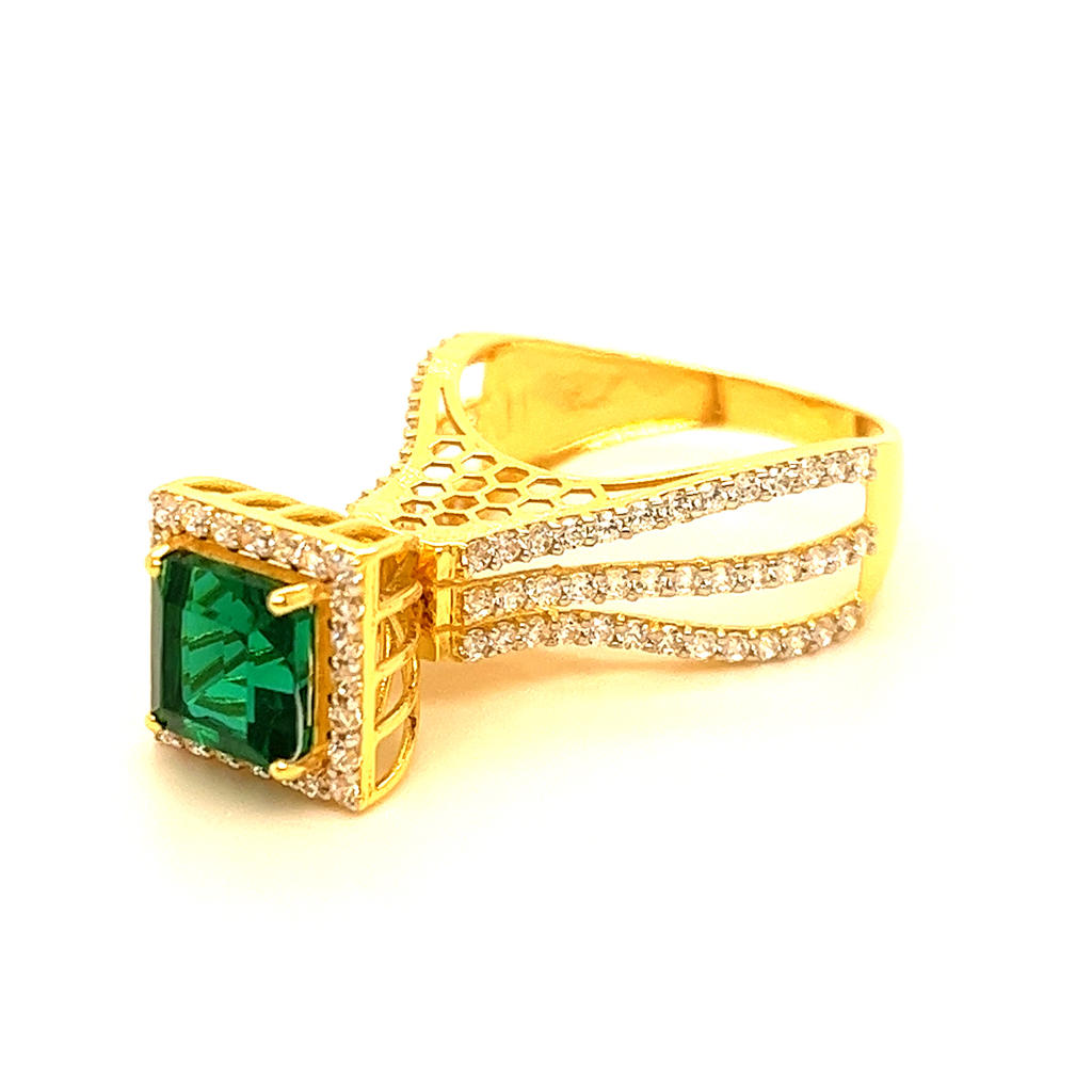 Tall Green Tower CZ Ring - Image 3
