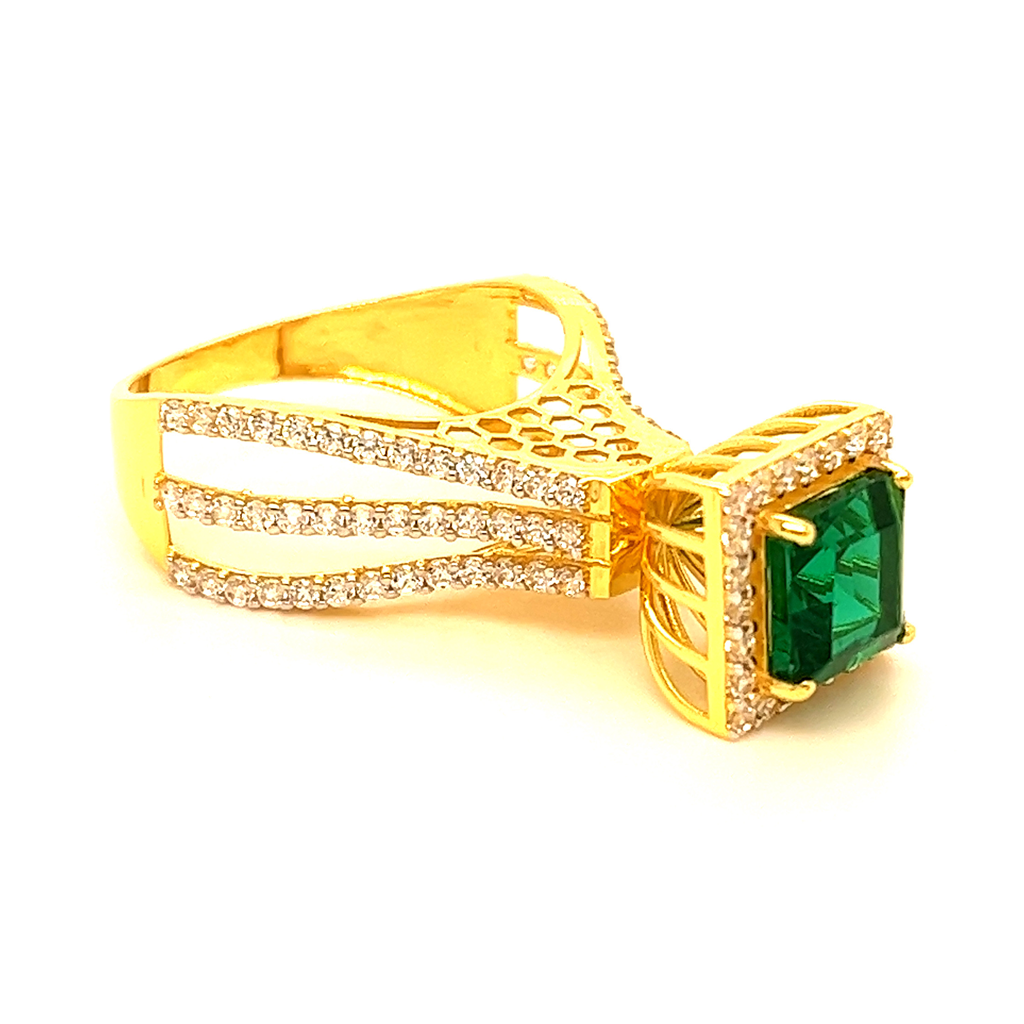 Tall Green Tower CZ Ring - Image 2