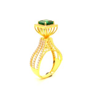 Tall Green Tower CZ Ring
