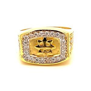 22k Gold center sun gents ring