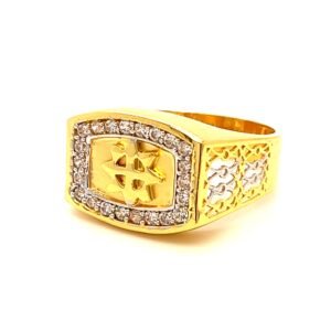 22k Gold center sun gents ring