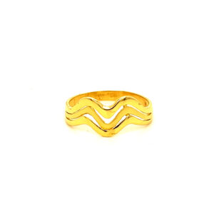 22k Gold Plain Wavy Ring
