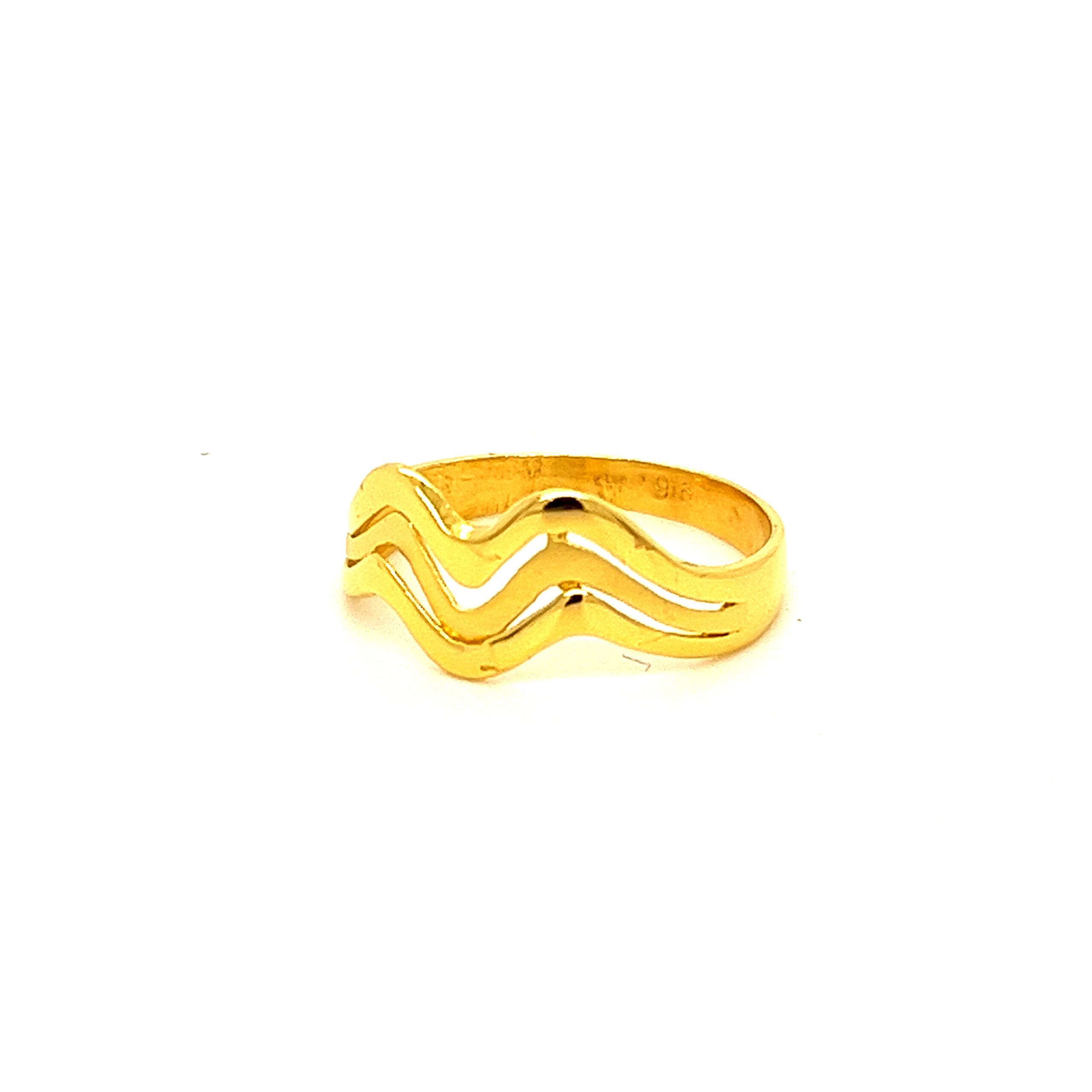 22k Gold Plain Wavy Ring - Image 2