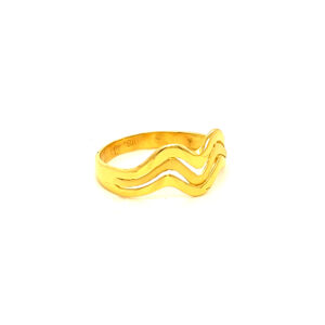 22k Gold Plain Wavy Ring