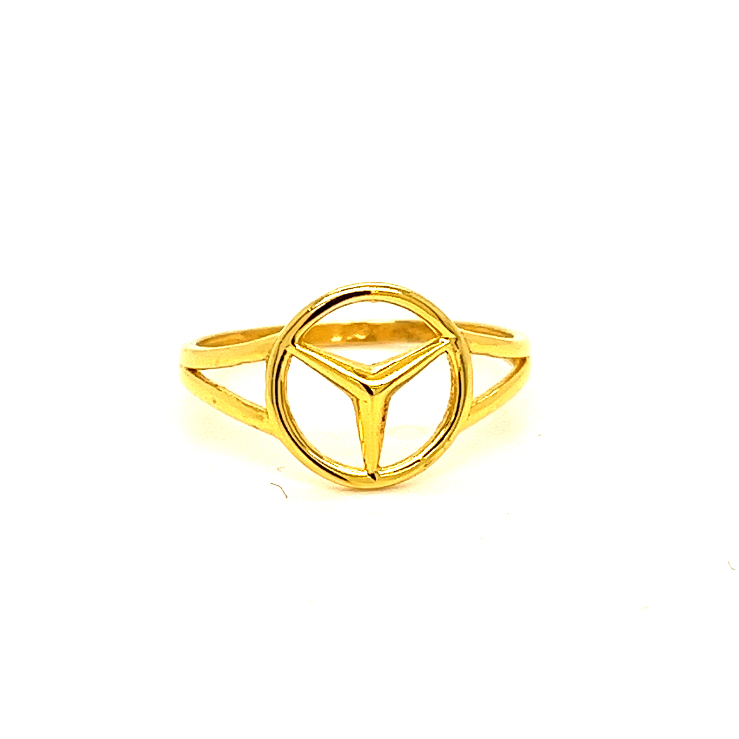 22k Gold Plain Mercedes Logo Ring - Image 3