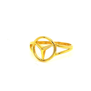 22k Gold Plain Mercedes Logo Ring