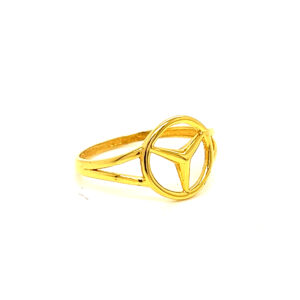 22k Gold Plain Mercedes Logo Ring