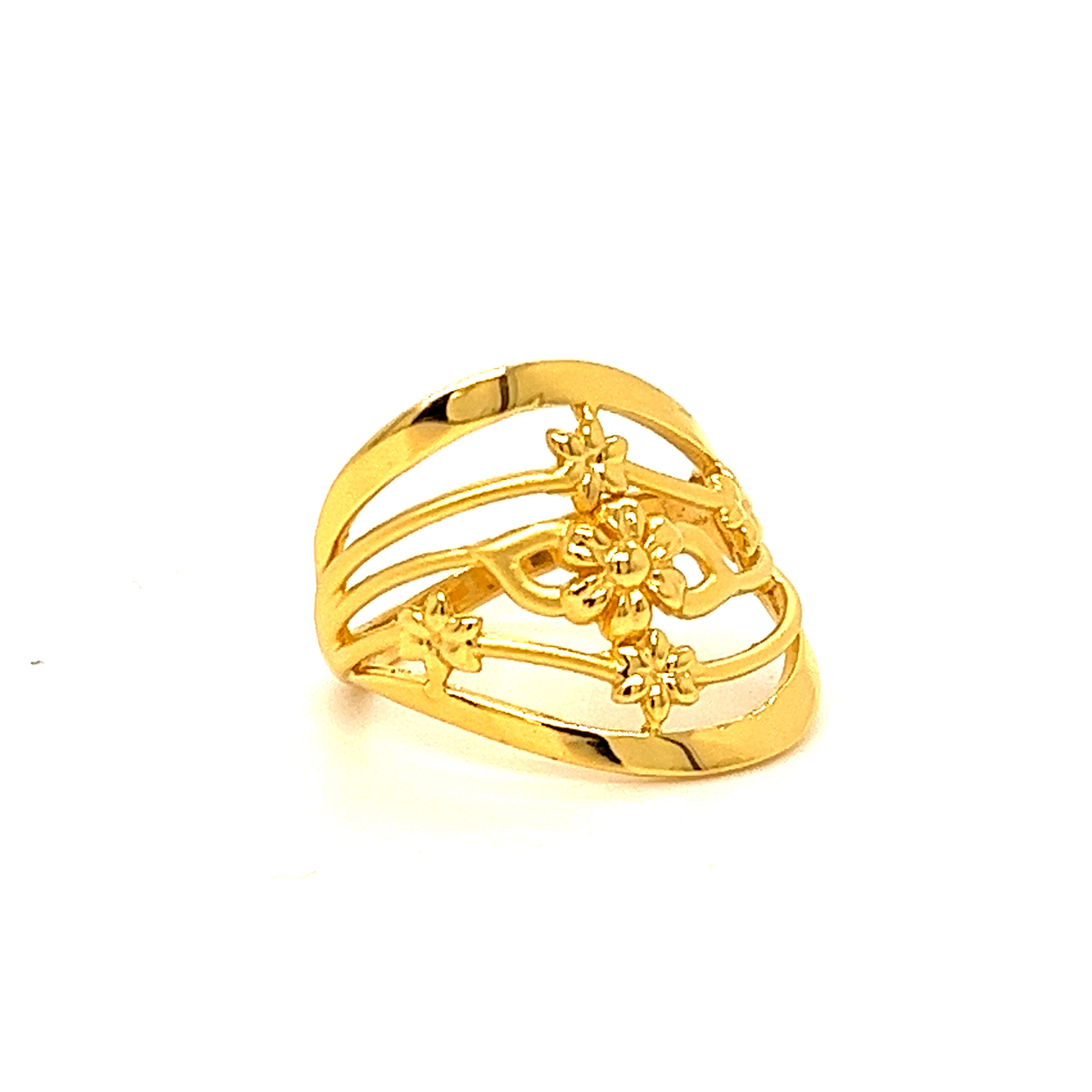22k Gold Plain Glimmer Glow Ring - Image 3